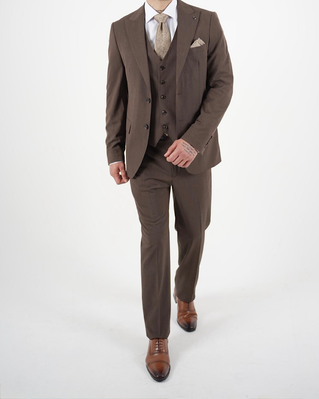 Milano Black Label Brown Three Piece Suit