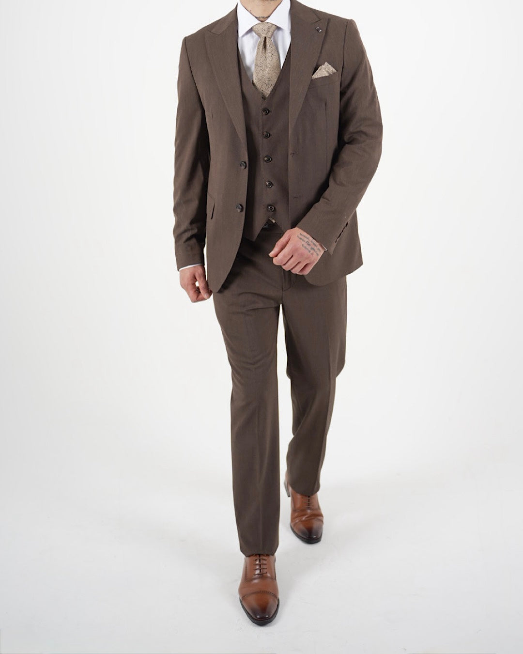 Milano Black Label Brown Three Piece Suit