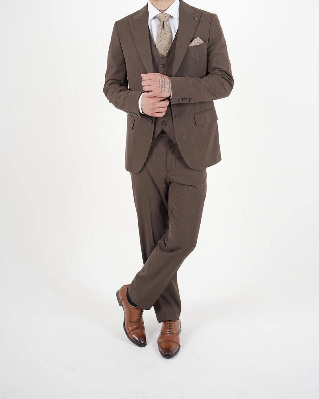 Milano Black Label Brown Three Piece Suit