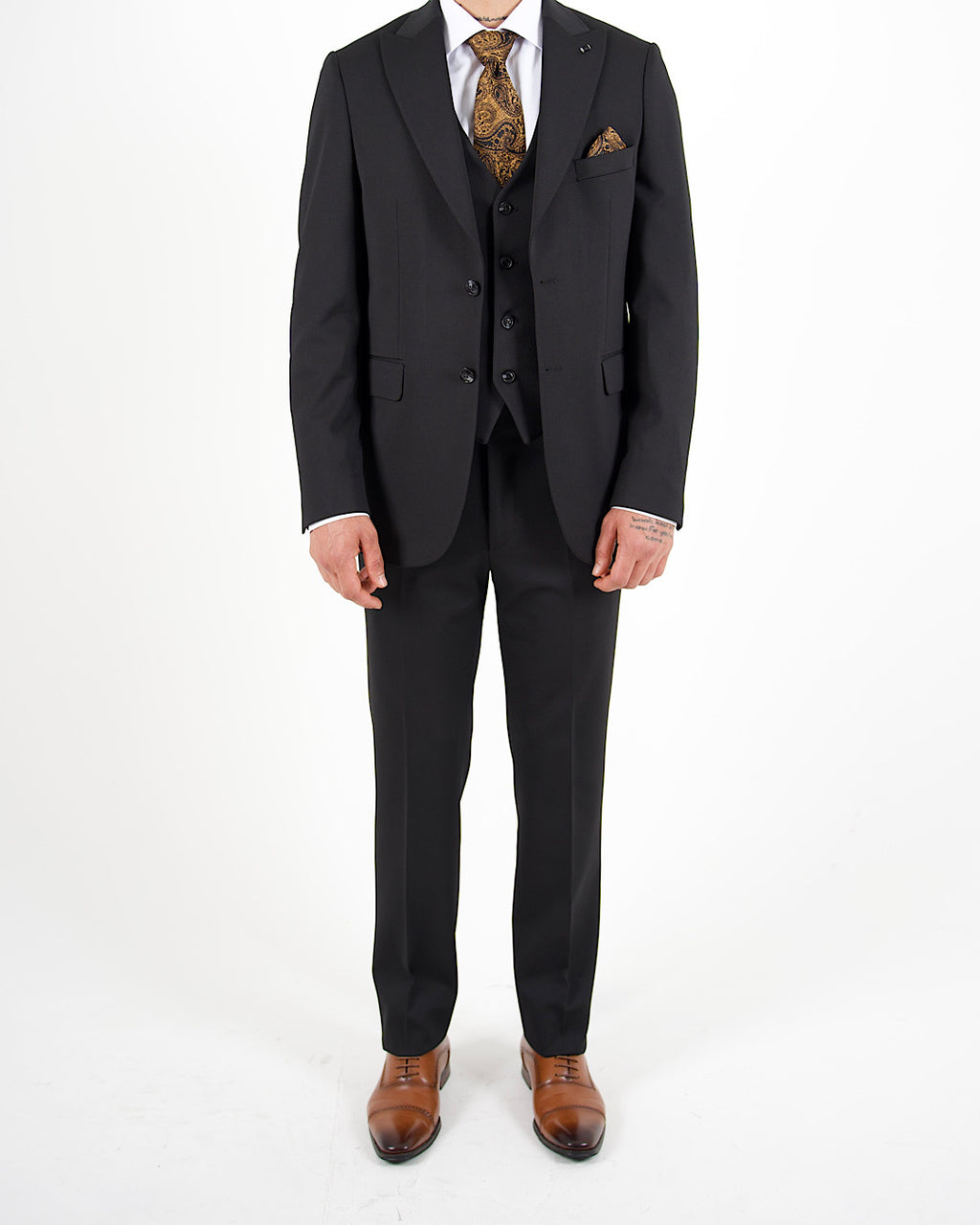 Milano Black Stretch Three Piece Suit
