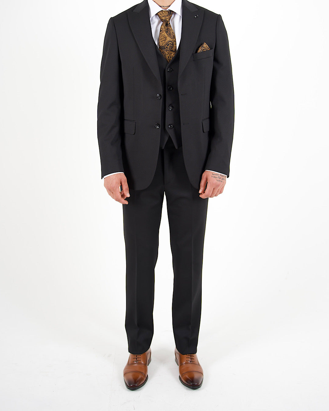 Milano Black Stretch Three Piece Suit