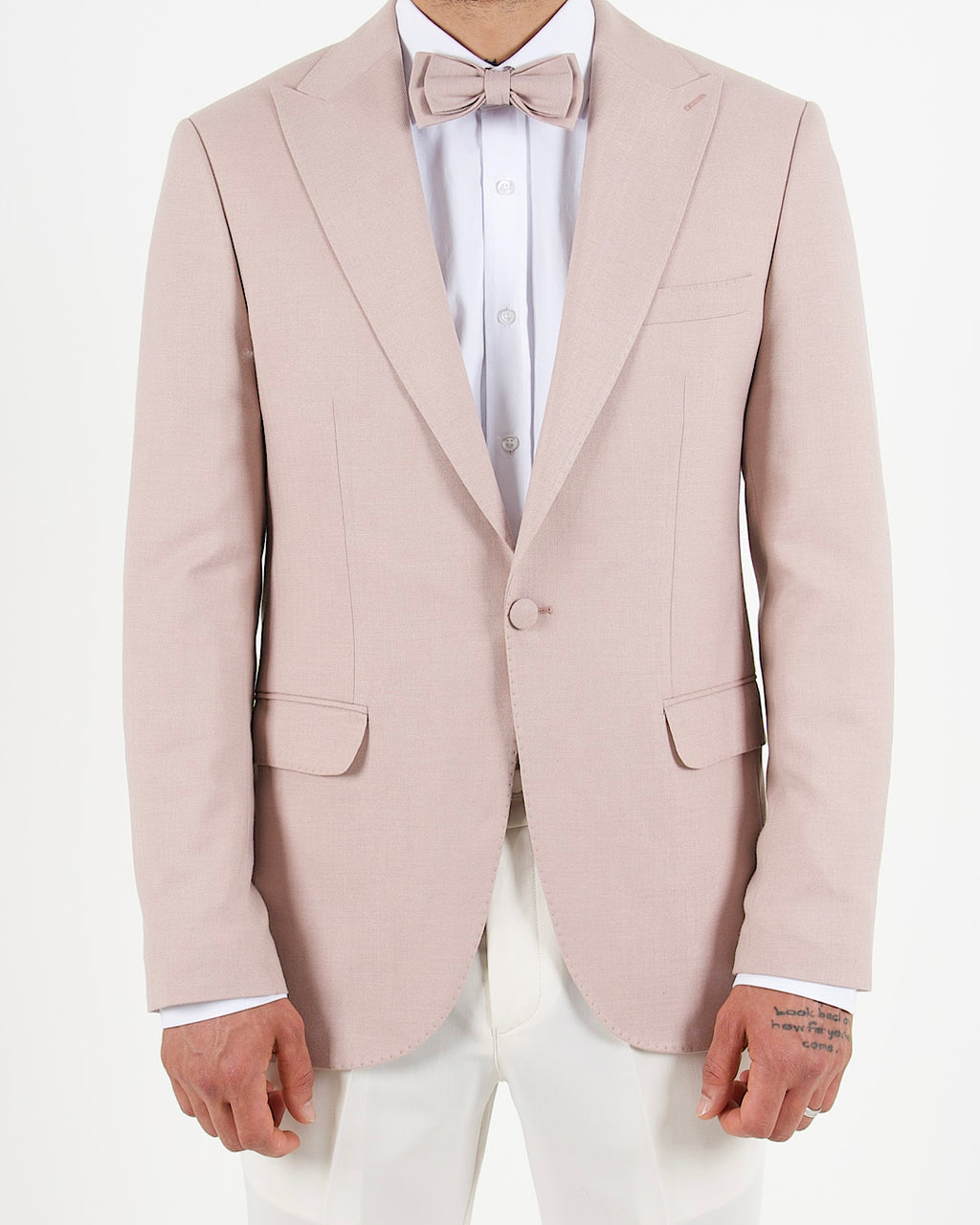 Milano Pink Blazer & White Trousers Two Piece Suit