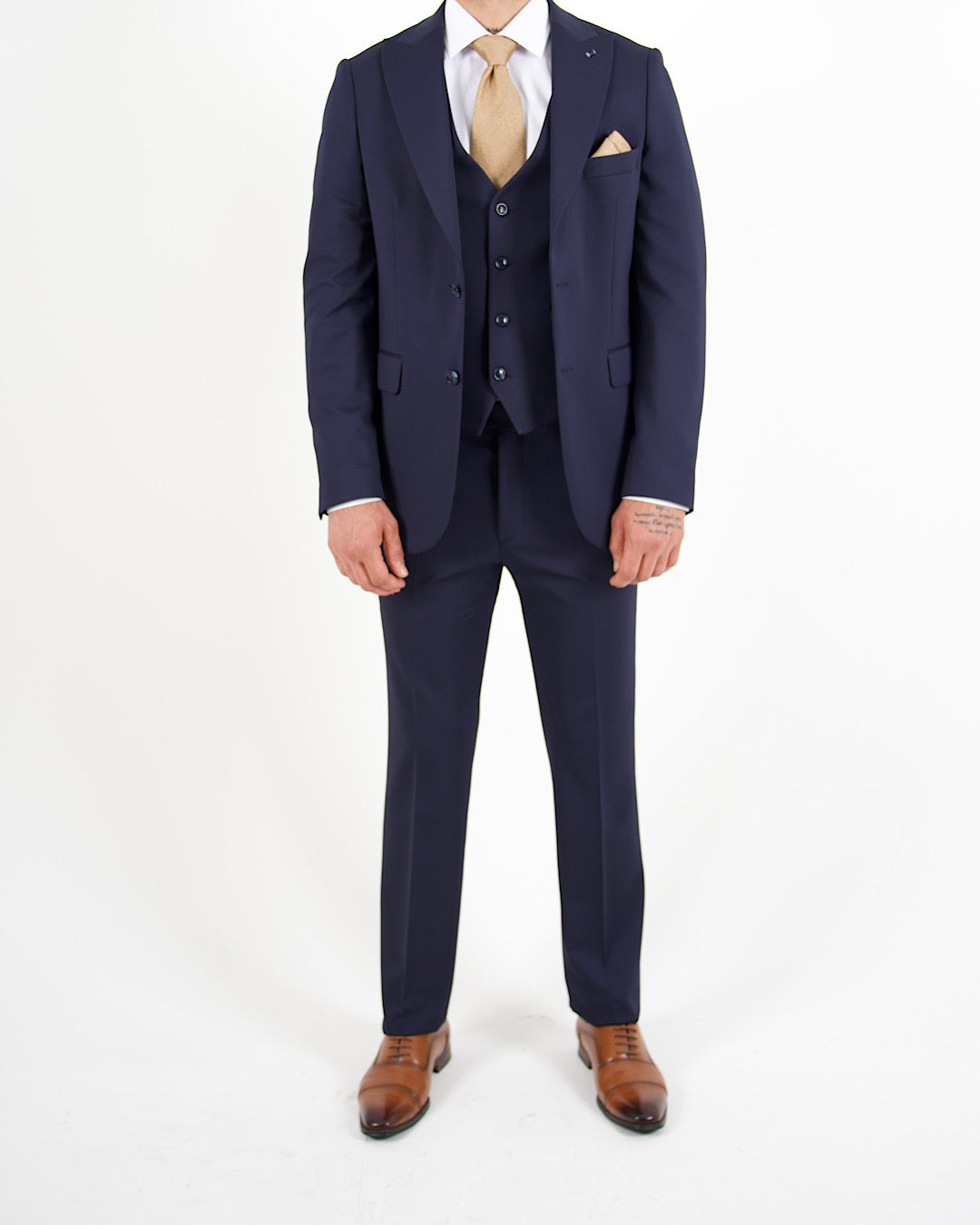Milano Navy Stretch Three Piece Suit