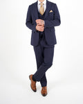 Milano Navy Stretch Three Piece Suit