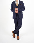 Milano Navy Stretch Three Piece Suit