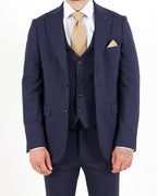 Milano Navy Stretch Three Piece Suit