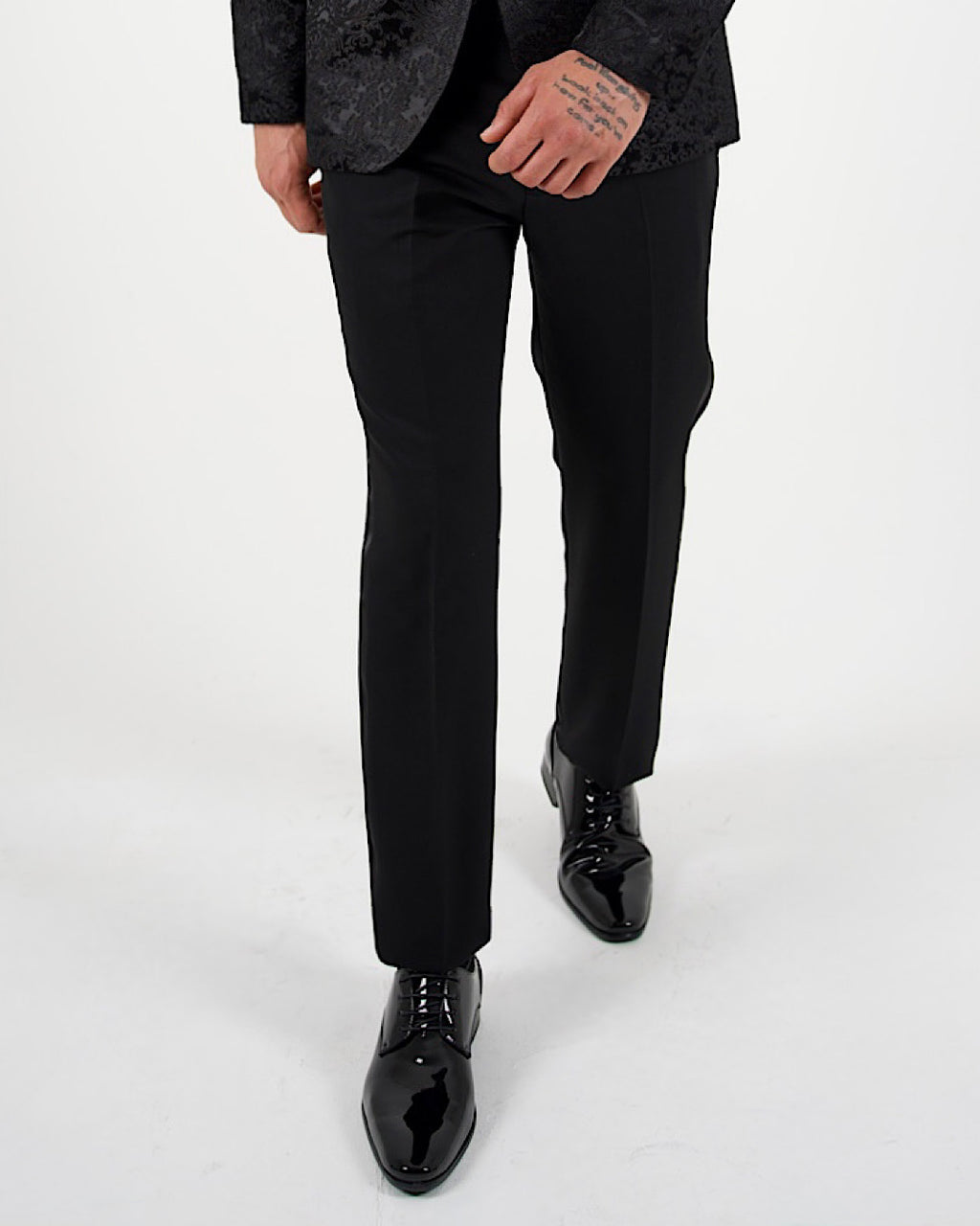 Black Tape Detail Tuxedo Suit Trousers
