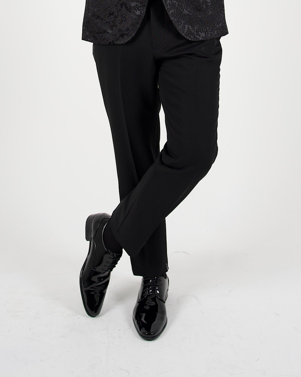 Black Tape Detail Tuxedo Suit Trousers