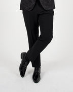 Black Tape Detail Tuxedo Suit Trousers