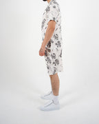 Stone Palm Print Shirt & Shorts Co-Ord Set