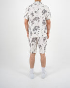 Stone Palm Print Shirt & Shorts Co-Ord Set