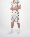 Stone Palm Print Shirt & Shorts Co-Ord Set