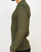 Minimal Zip-Collar Knit Polo