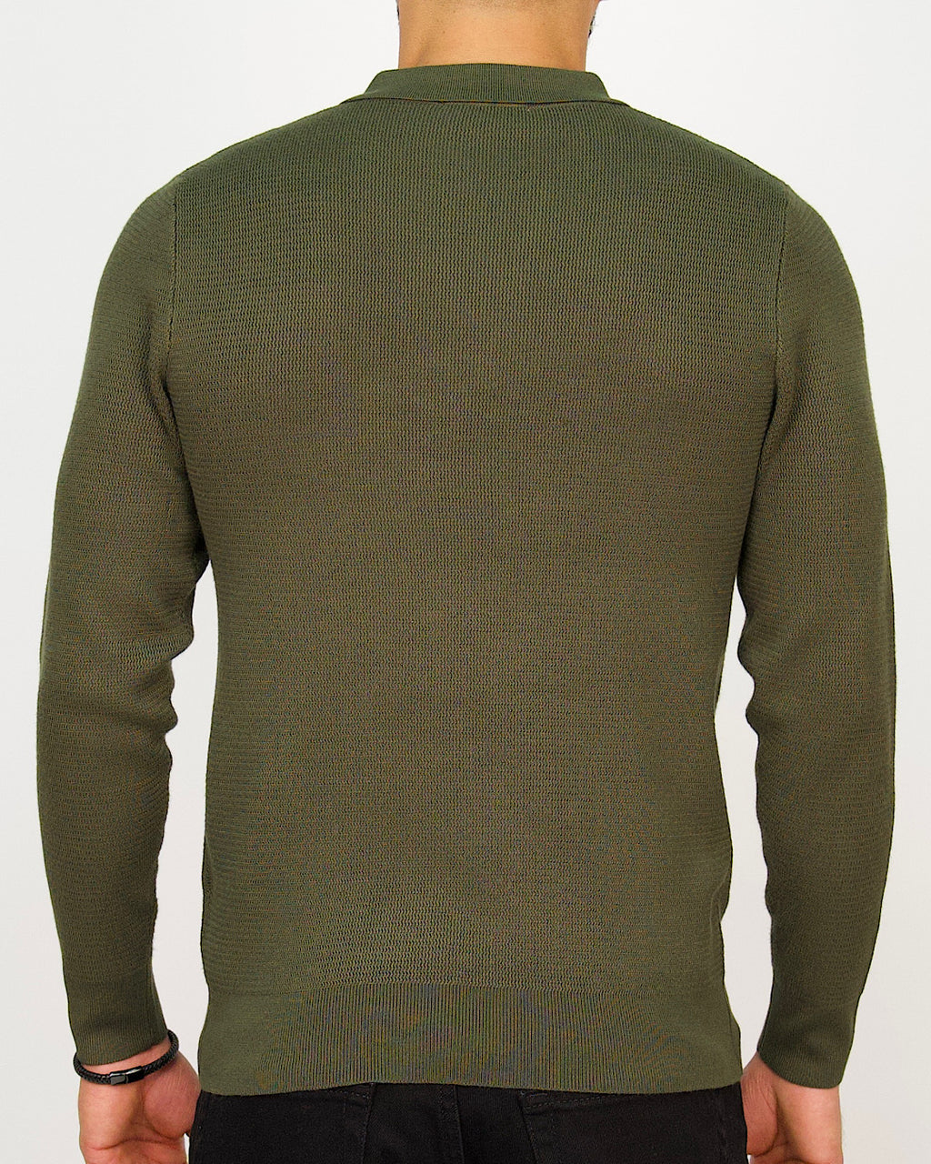 Minimal Zip-Collar Knit Polo