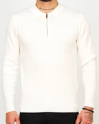 Minimal Zip-Collar Knit Polo