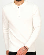 Minimal Zip-Collar Knit Polo