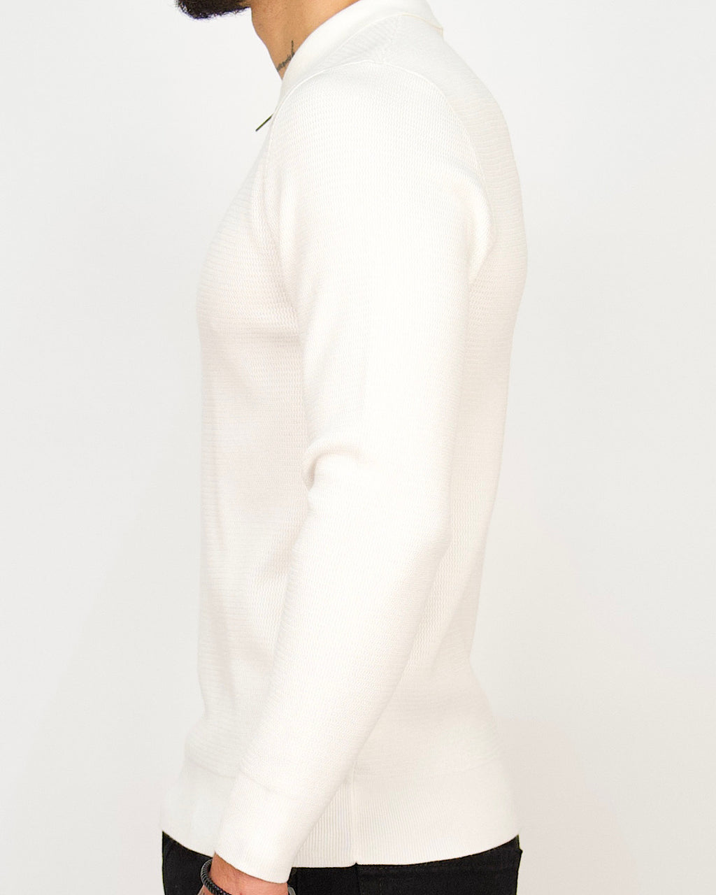 Minimal Zip-Collar Knit Polo