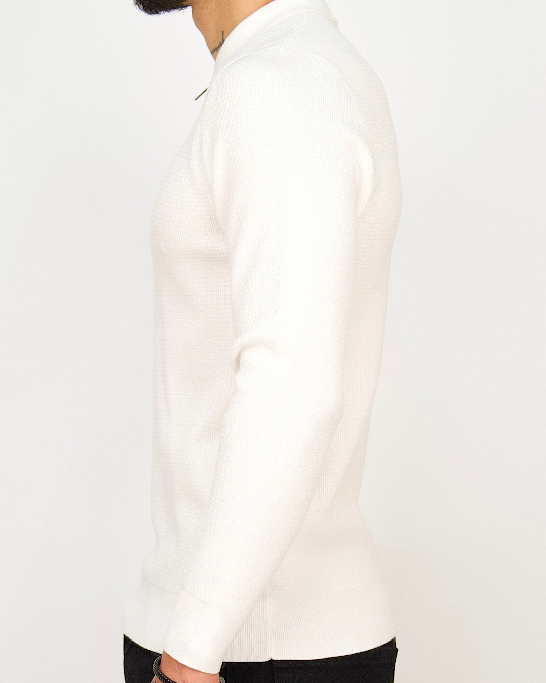 Minimal Zip-Collar Knit Polo
