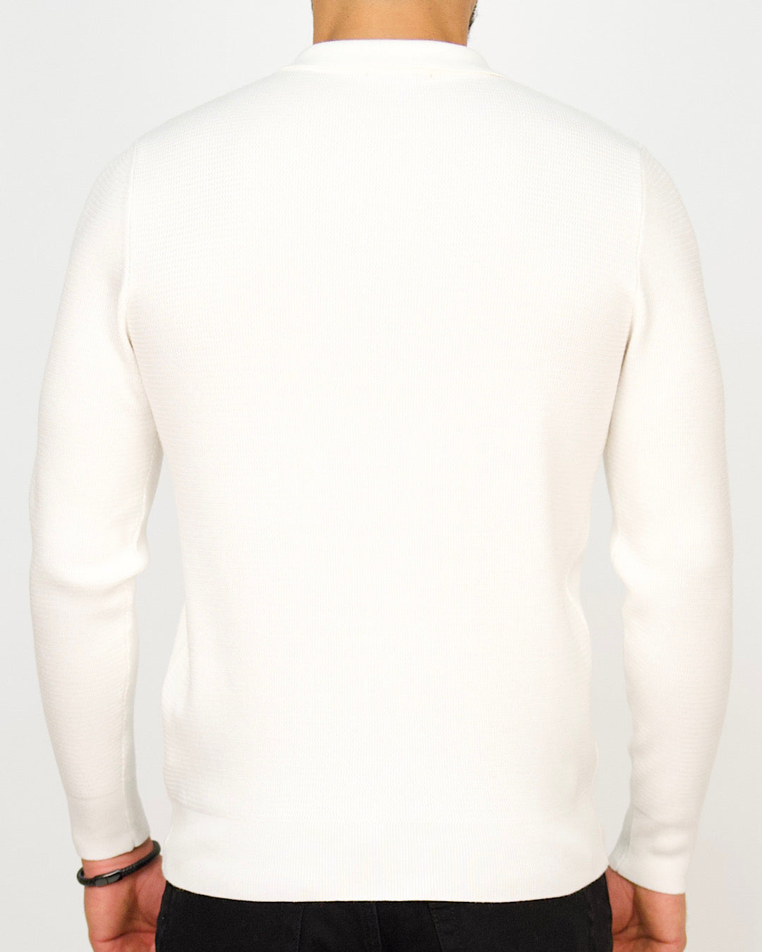 Minimal Zip-Collar Knit Polo