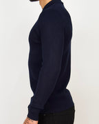 Minimal Zip-Collar Knit Polo