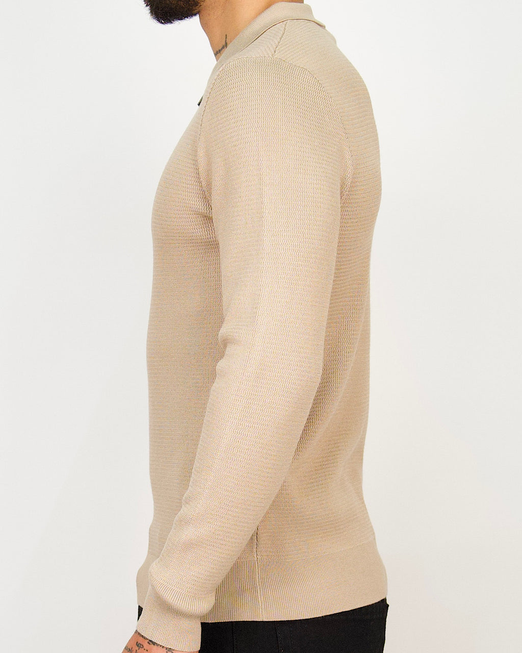 Minimal Zip-Collar Knit Polo