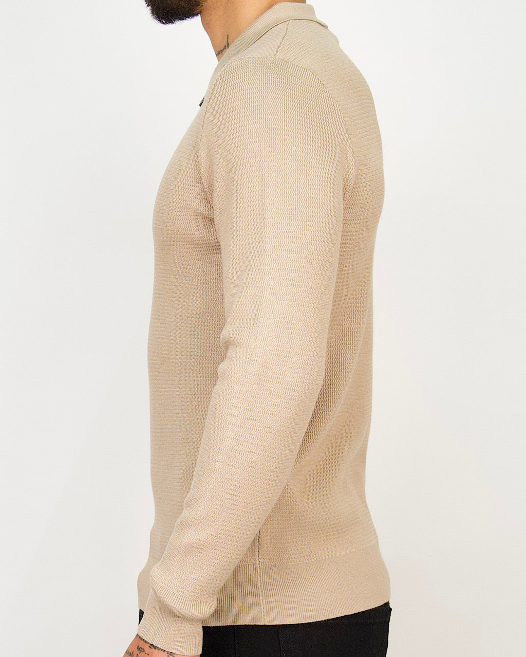 Minimal Zip-Collar Knit Polo