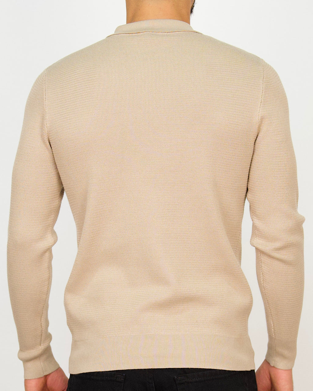 Minimal Zip-Collar Knit Polo