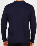 Minimal Open-Collar Knit Polo