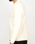 Minimal Open-Collar Knit Polo