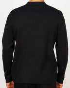 Minimal Open-Collar Knit Polo