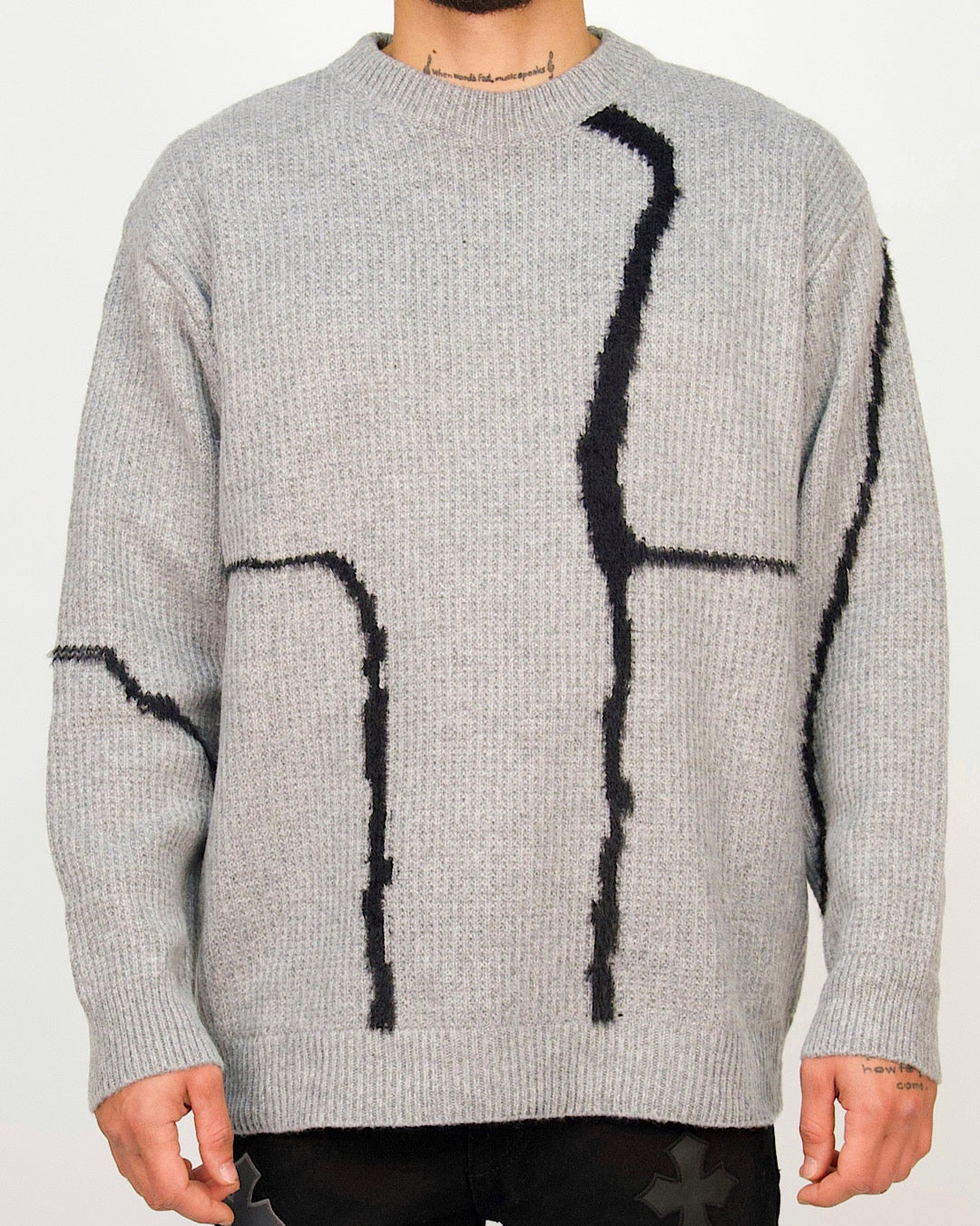 Textured Contrast-Stitch Jumper
