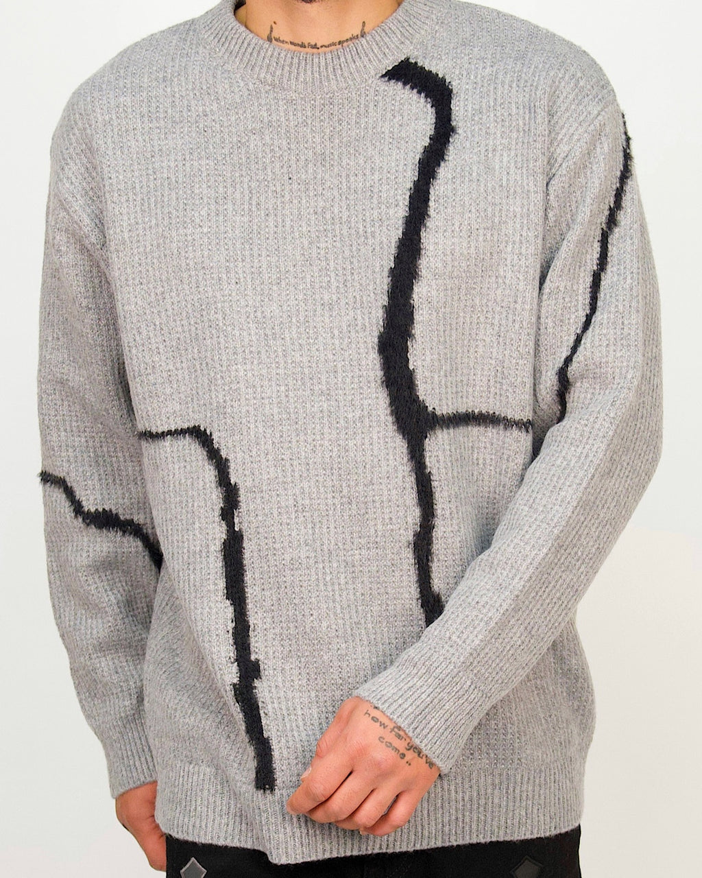 Textured Contrast-Stitch Jumper