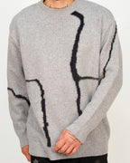 Textured Contrast-Stitch Jumper
