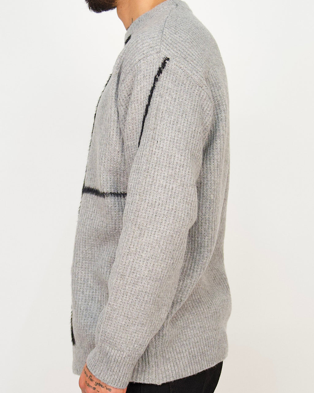 Textured Contrast-Stitch Jumper