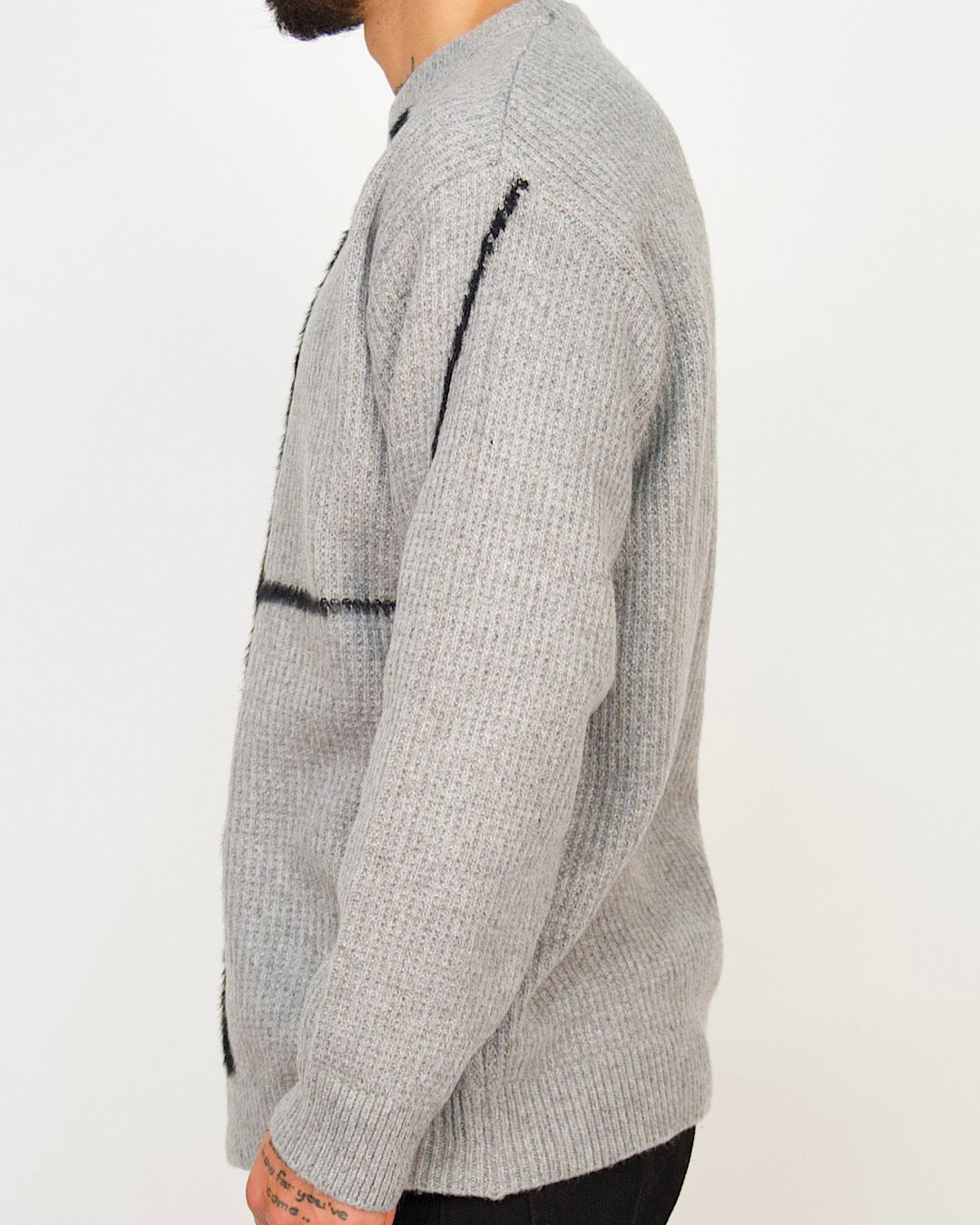 Textured Contrast-Stitch Jumper