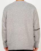 Textured Contrast-Stitch Jumper