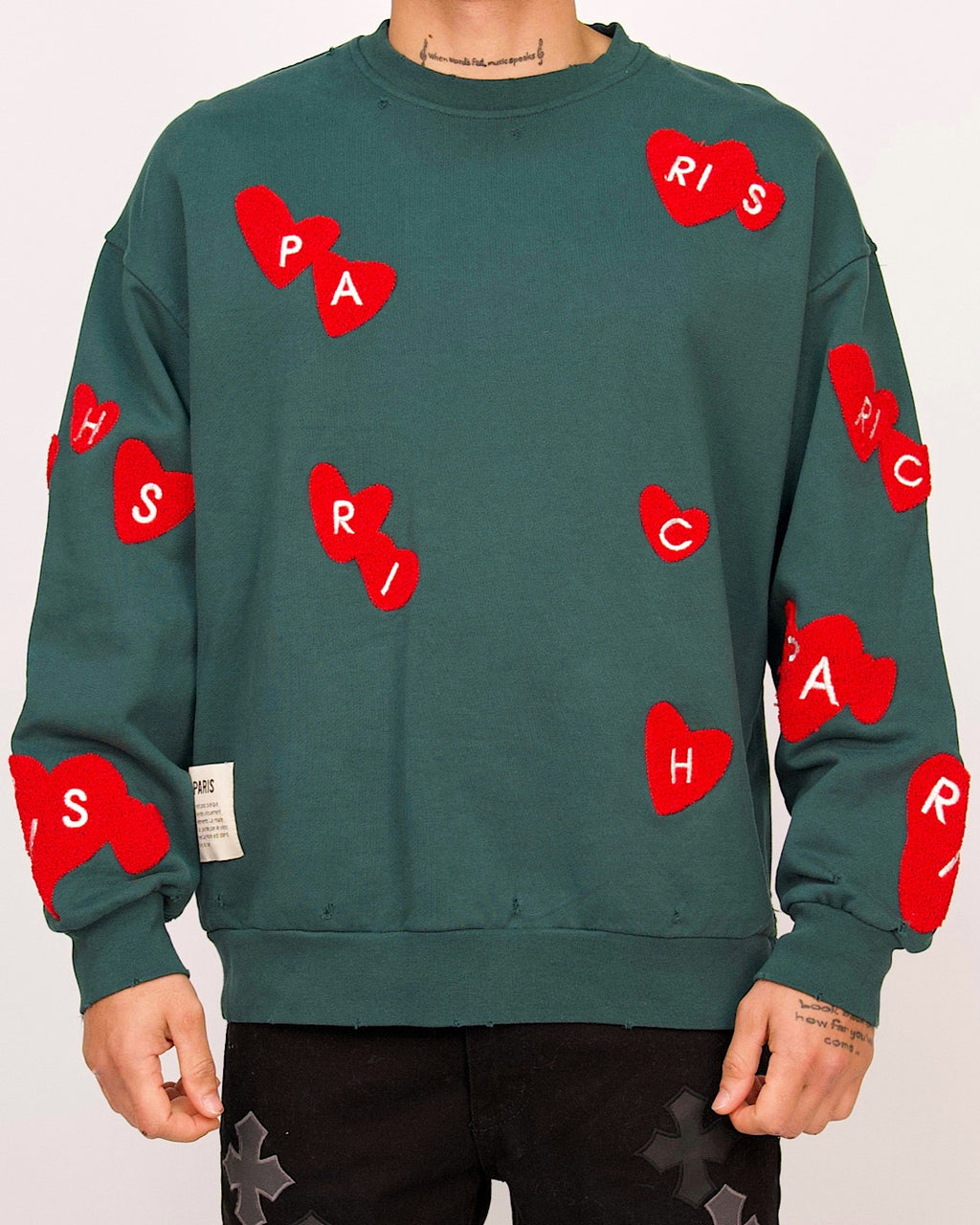 Paris Heart Patch Sweatshirt