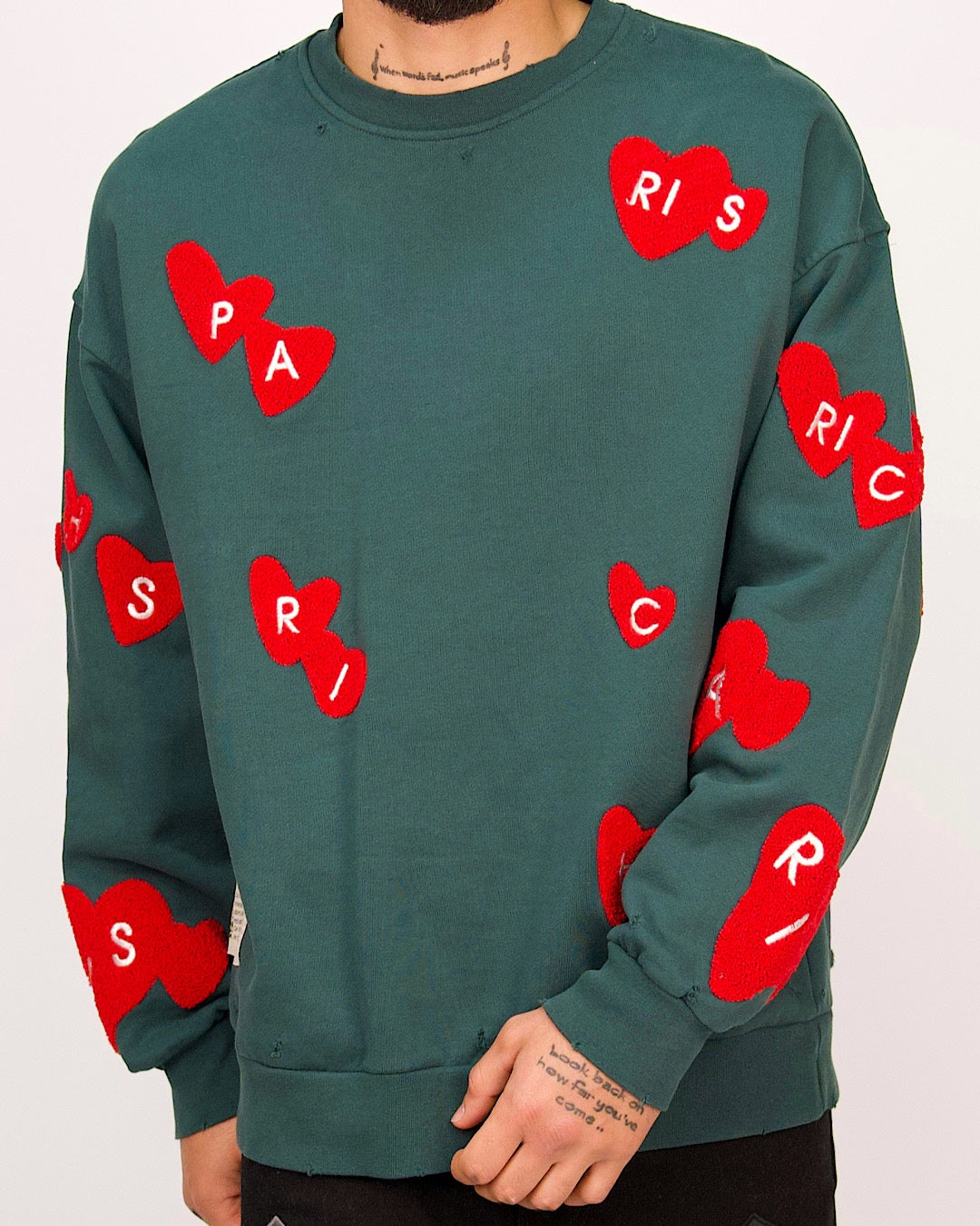 Paris Heart Patch Sweatshirt