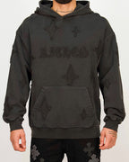 Distressed Star Patch Oversized Hoodie