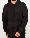 Multi-Panel Distressed Hoodie
