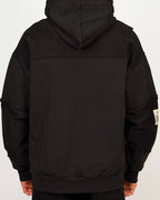 Multi-Panel Distressed Hoodie