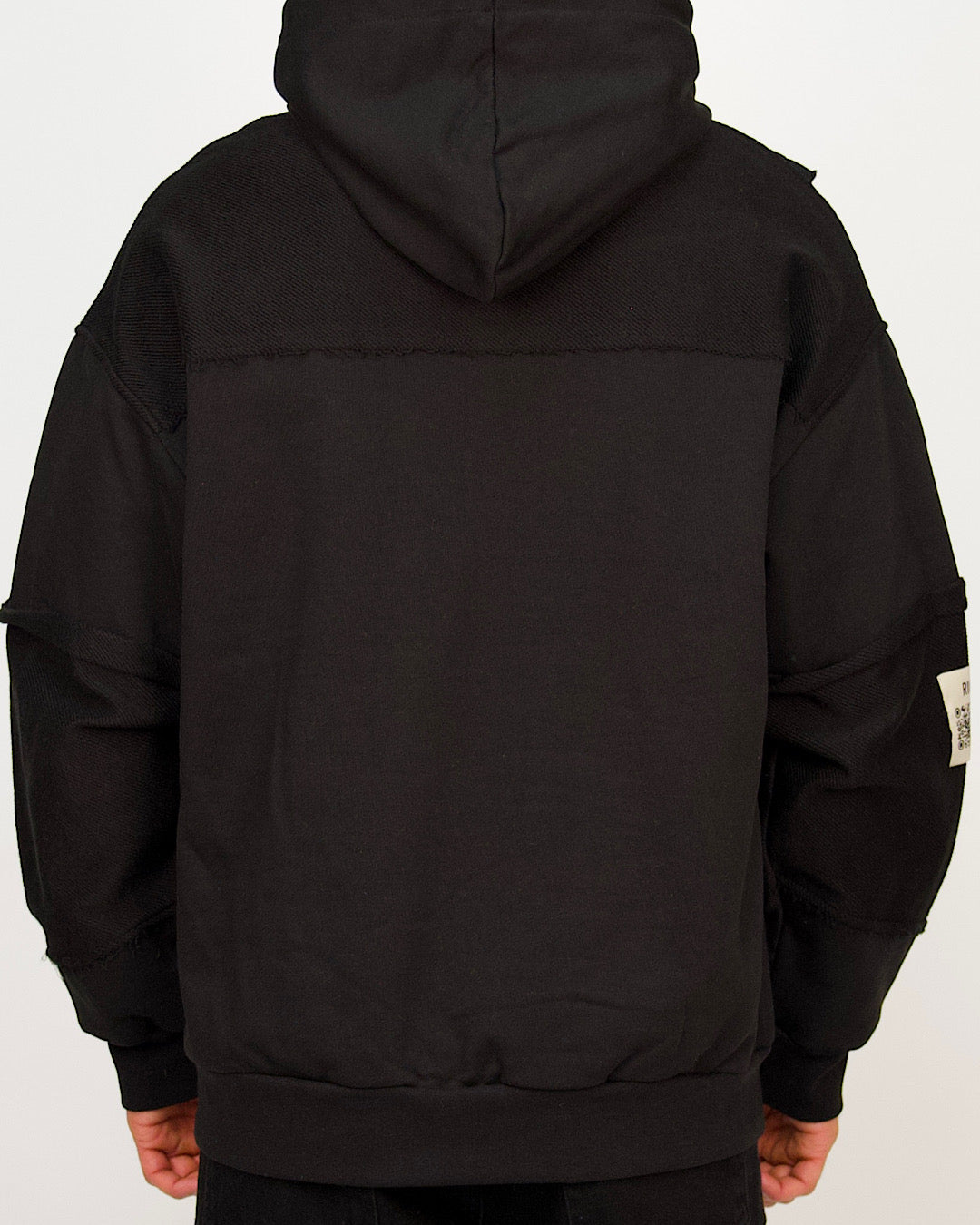 Multi-Panel Distressed Hoodie