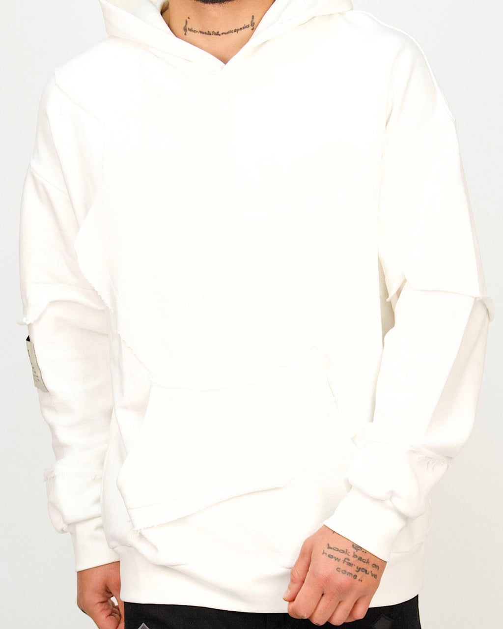 Multi-Panel Distressed Hoodie