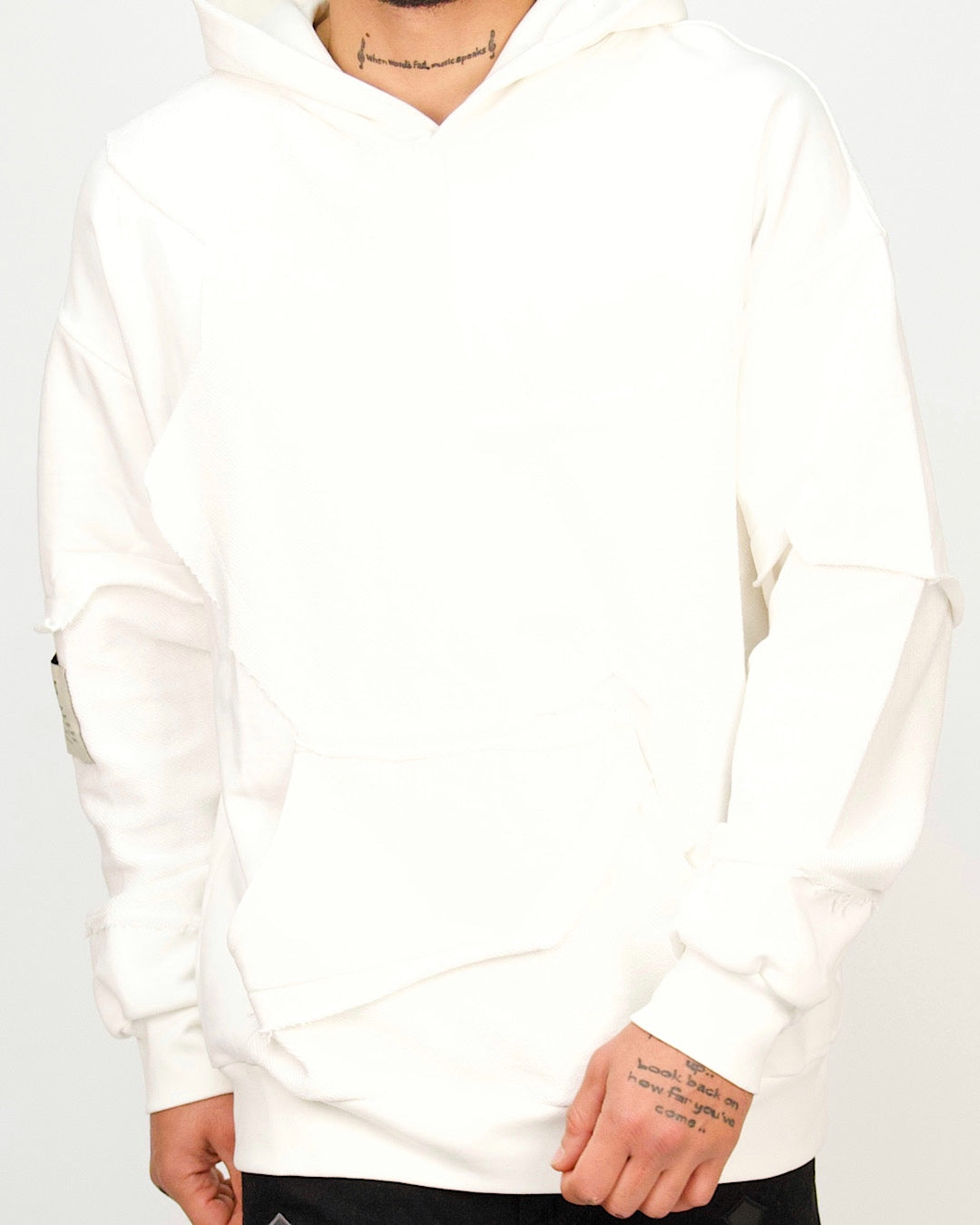 Multi-Panel Distressed Hoodie