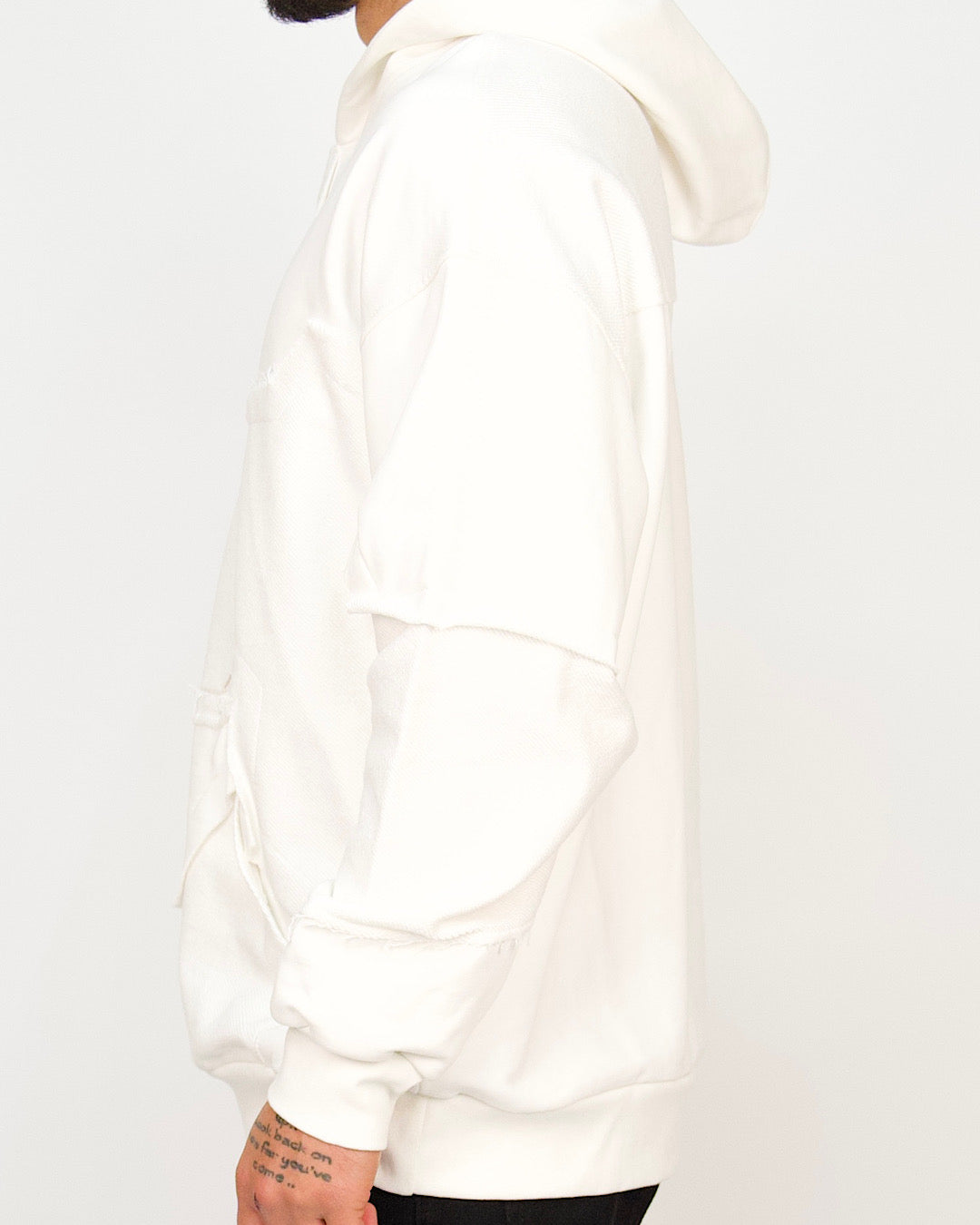 Multi-Panel Distressed Hoodie