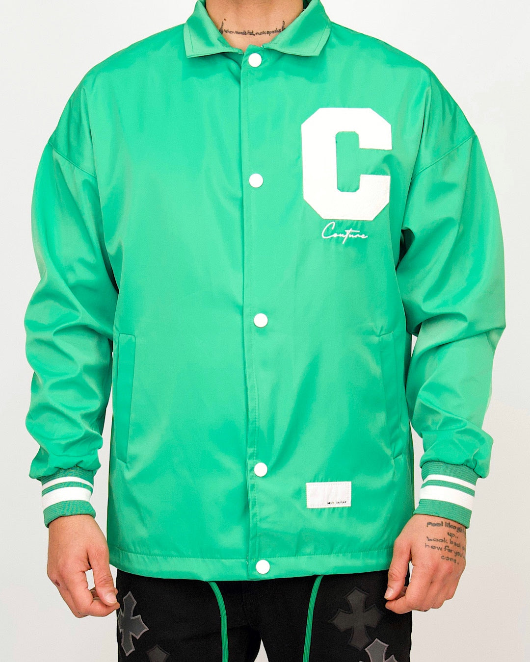 Men's Collared Varsity 'C' Detail Jacket – Milano Couture