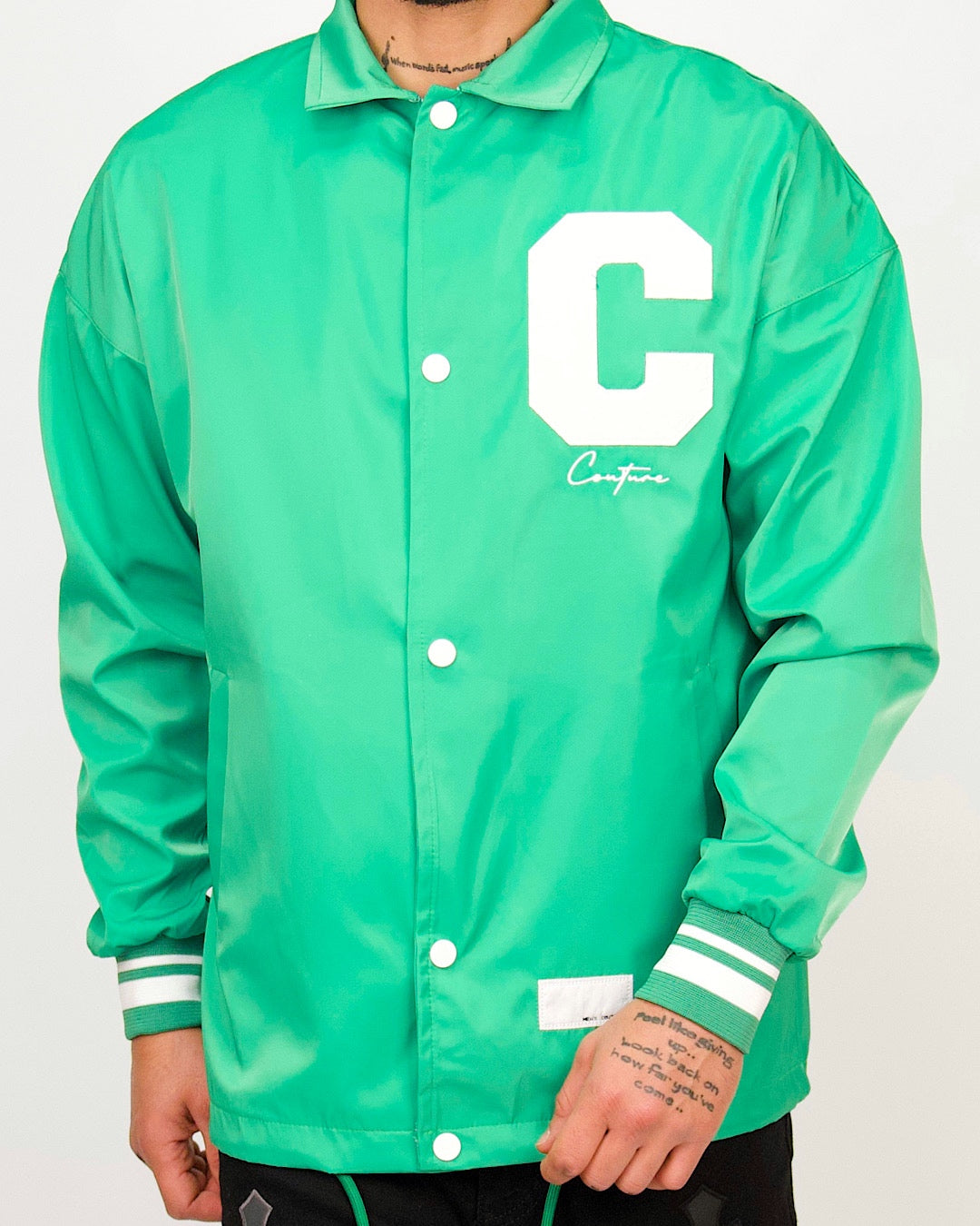 Men's Collared Varsity 'C' Detail Jacket – Milano Couture