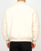 Classic Faux-Leather Bomber Jacket