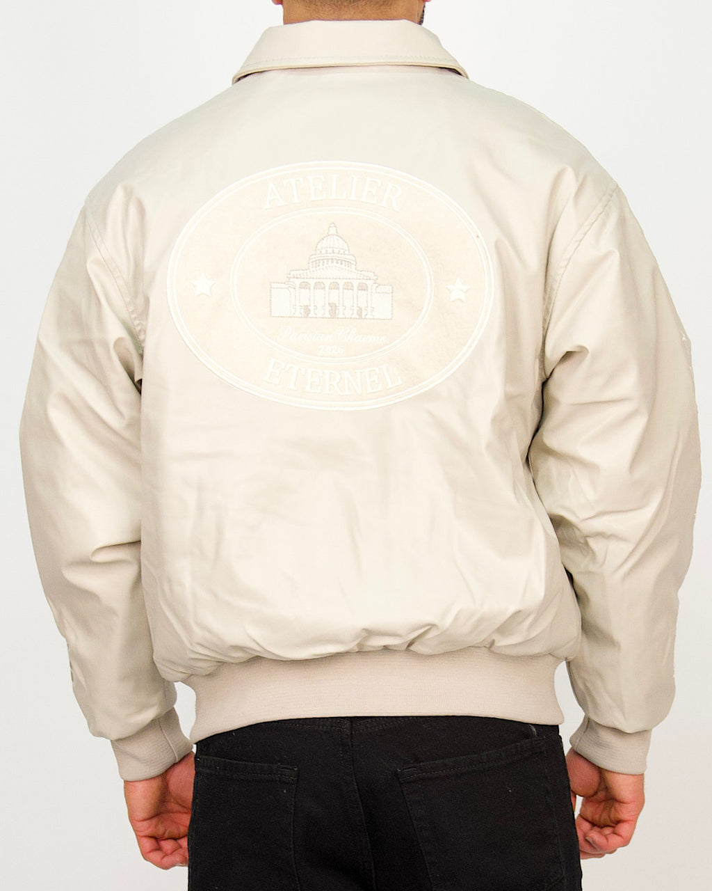 Atelier Patchwork Faux Leather Bomber Jacket
