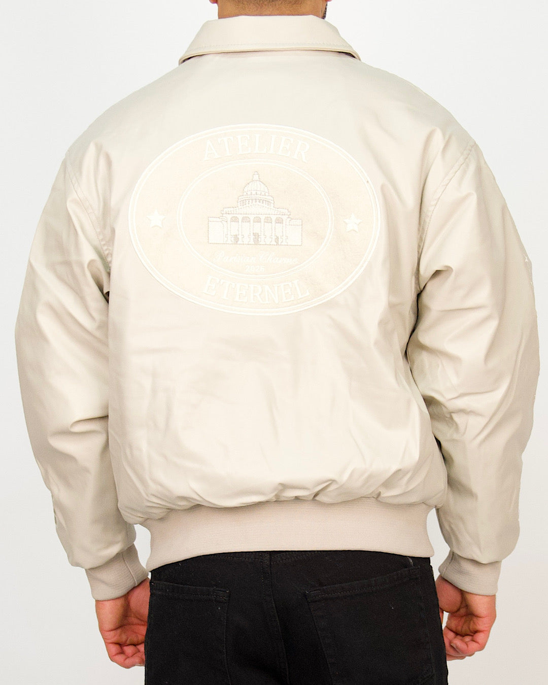 Atelier Patchwork Faux Leather Bomber Jacket